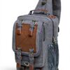Sac de Poitrine Homme KAUKKO Toile Sport Loisirs 7.1 L Gris