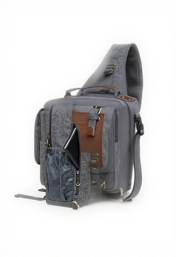 Sac de Poitrine Homme KAUKKO Toile Sport Loisirs 7.1 L Gris