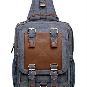 Sac de Poitrine Homme KAUKKO Toile Sport Loisirs 7.1 L Gris