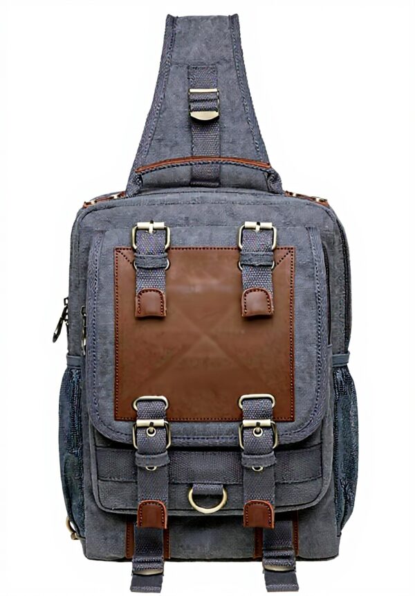 Sac de Poitrine Homme KAUKKO Toile Sport Loisirs 7.1 L Gris