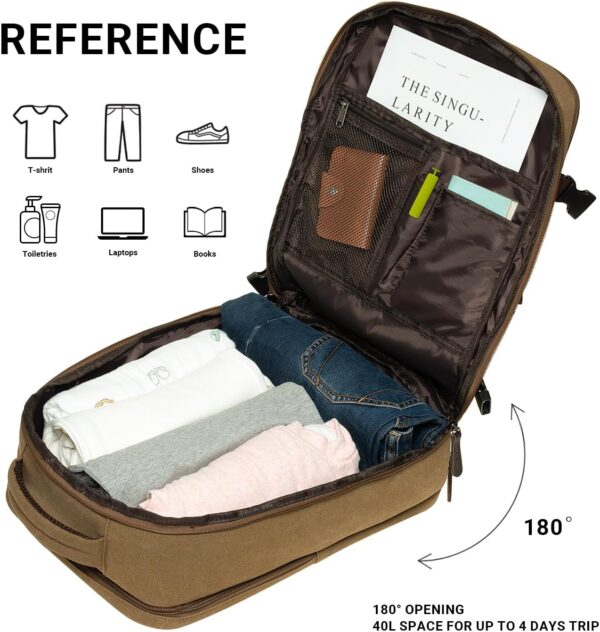 KAUKKO Sac à dos randonnée 40L toile polyester réglable-3