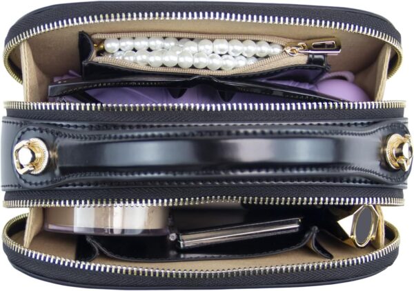 KAUKKO Sac à Main Femme Cuir Hobo Porté Épaule Noir KFB01-5