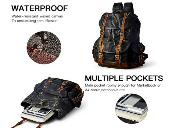 Sac à Dos en Toile cirée Poches Laiton Hommes BRASS TACKS