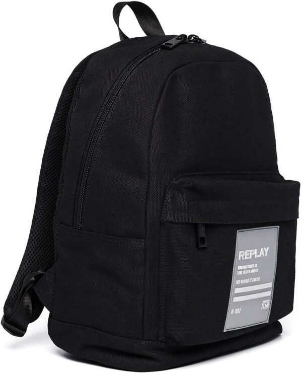 Sac à dos Replay homme toile noir 16x40x31 cm-0