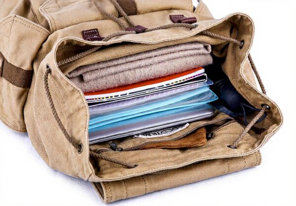 Sac à dos loisir Gootium toile vintage homme femme café kaki