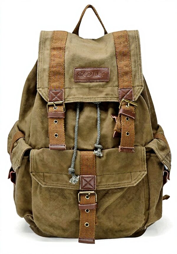 Gootium Sac à dos toile vintage randonnée voyage quotidien
