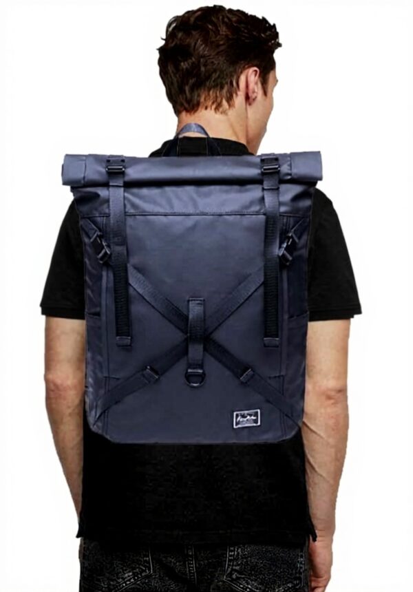 KAUKKO Sac à dos Homme Cuir Noir JNL-F7-003 Ordinateur