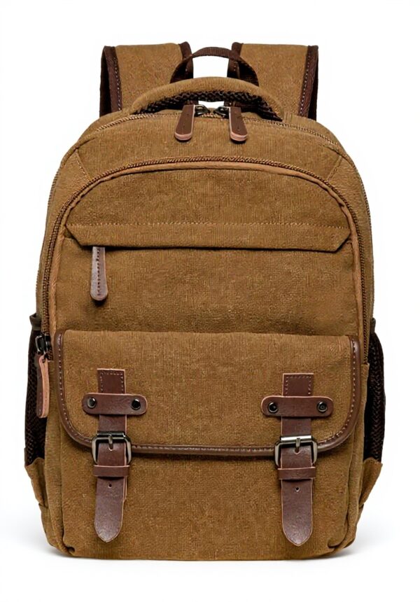 KAUKKO Sac à Dos Toile Vintage 24L Ordinateur 14 Pouces