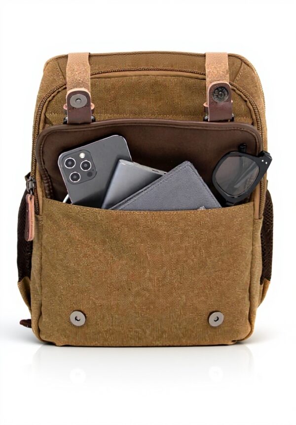 KAUKKO Sac à Dos Toile Vintage 24L Ordinateur 14 Pouces