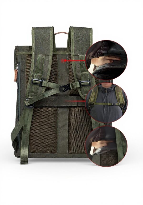 Sac à dos vintage KAUKKO durable ordinateur portable 14 vert