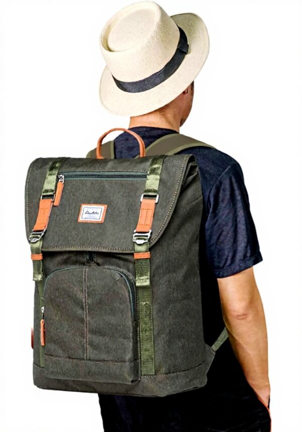 Sac à dos vintage KAUKKO durable ordinateur portable 14 vert