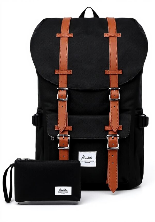 Sac à dos Kaukko noir ordinateur portable loisir femme