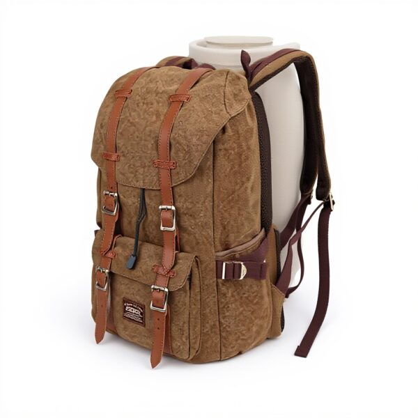 Sac à dos toile cuir KAUKKO école randonnée voyage enfant