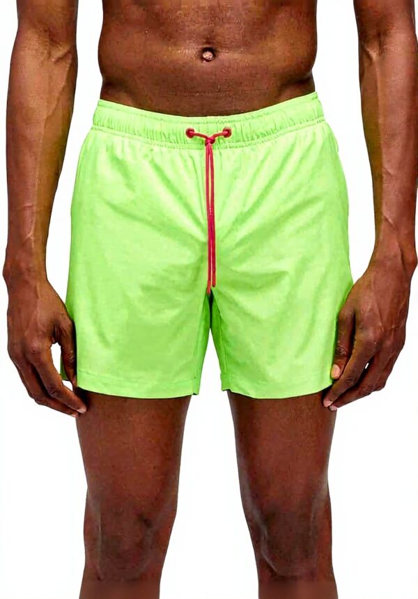 Sundek Mens Stretch Swim Shorts with Pocket Fluorescent